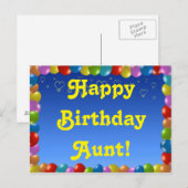 Briefkaart Happy Birthday Tante (Voorkant / Achterkant)
