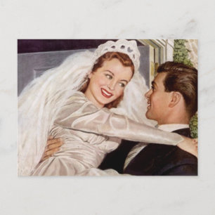 Briefkaart  Happy Bride Groom Paar Trouwen