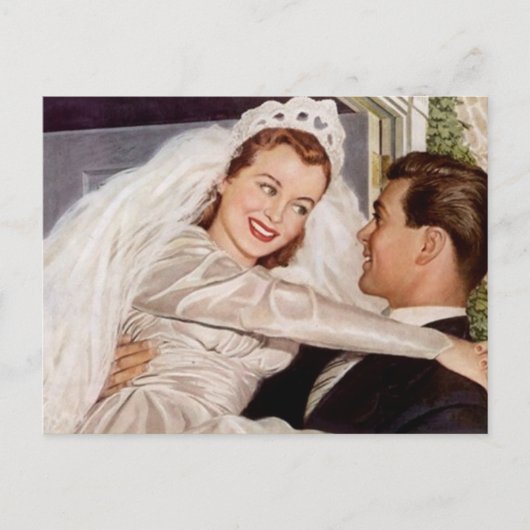 Briefkaart  Happy Bride Groom Paar Trouwen (Voorkant)