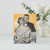 Briefkaart  Happy Bride Groom Paar Trouwen (Staand voorkant)