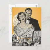 Briefkaart  Happy Bride Groom Paar Trouwen (Voorkant / Achterkant)