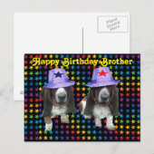 Briefkaart Happy Brother Birthday Basset (Voorkant / Achterkant)