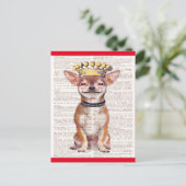 BRIEFKAART - HAPPY CHIHUAHUA-RED TRIM (Staand voorkant)