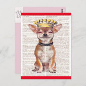 BRIEFKAART - HAPPY CHIHUAHUA-RED TRIM (Voorkant / Achterkant)