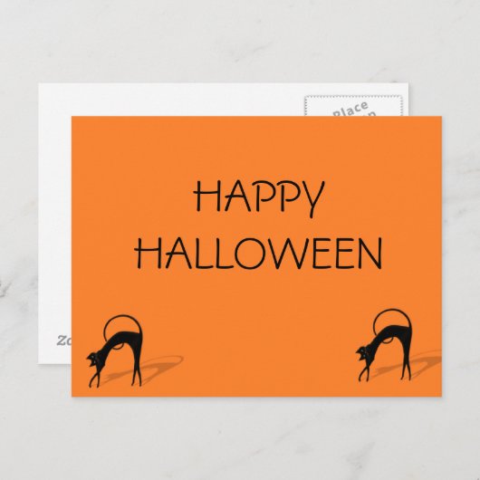 briefkaart "HAPPY HALLOWEEN" (Voorkant / Achterkant)