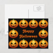 Briefkaart Happy Halloween Pumpkin (Voorkant / Achterkant)