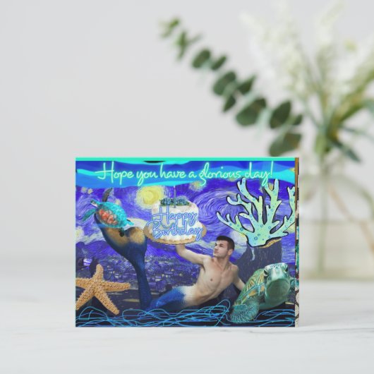 Briefkaart happy jarig (Staand voorkant)