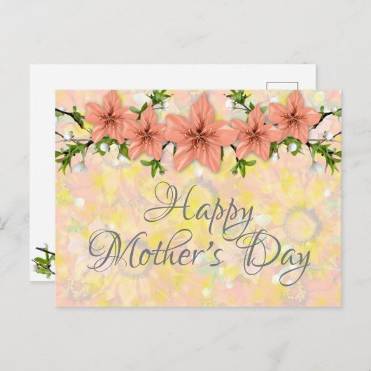 Briefkaart - Happy Moederdag (Voorkant / Achterkant)