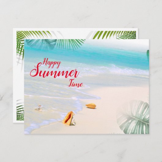 Briefkaart Happy Summer Time (Voorkant / Achterkant)