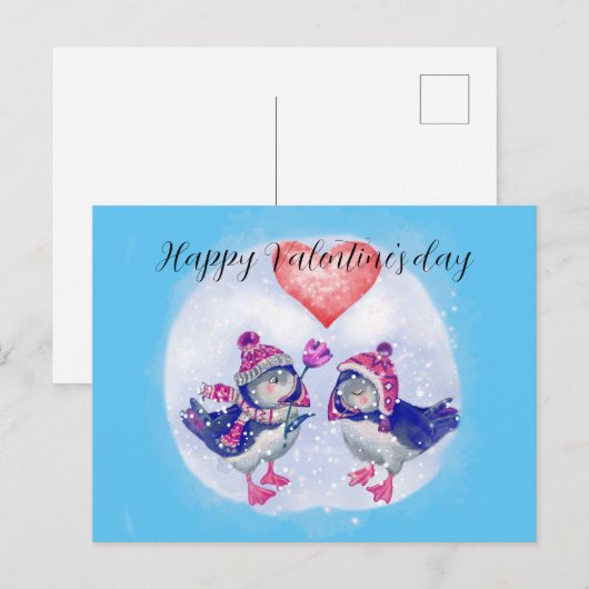 Briefkaart Happy Valentine's dag (Voorkant / Achterkant)