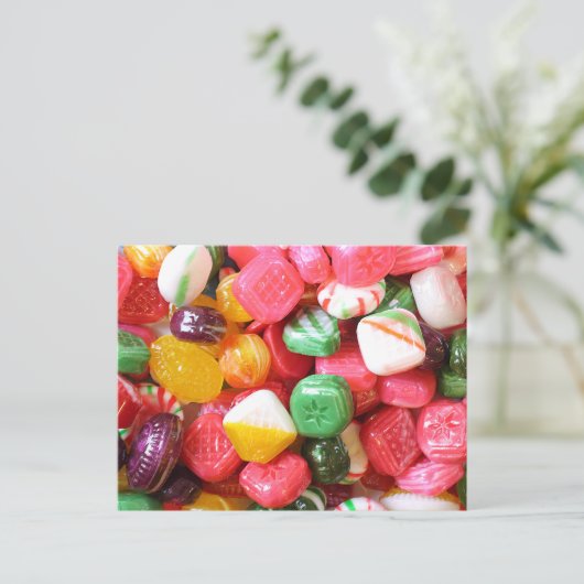 Briefkaart harde Snoepjes (Staand voorkant)