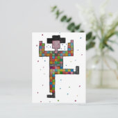 briefkaart _ harlekijn (Staand voorkant)