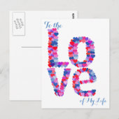 BRIEFKAART Hart-tekst LOVE (Voorkant / Achterkant)