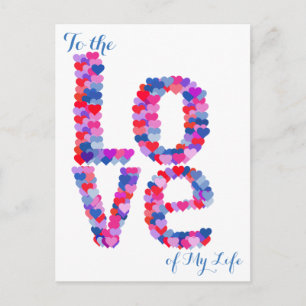 BRIEFKAART Hart-tekst LOVE