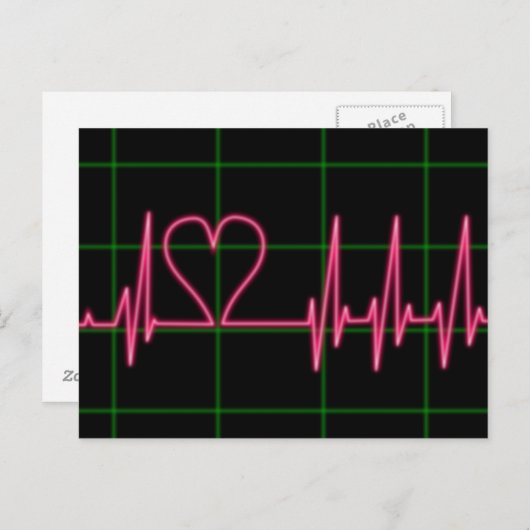 Briefkaart hartmonitor (Voorkant / Achterkant)