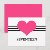 Briefkaart hartslag roze (Voorkant / Achterkant)