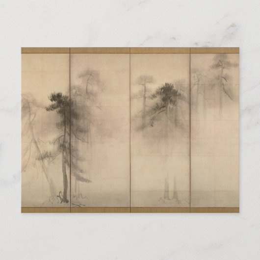 Briefkaart Hasegawa Tohaku Pine Trees 16e eeuw (Voorkant)