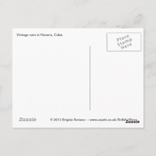 Briefkaart Havana Cuba (Achterkant)