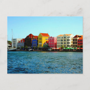 Briefkaart Haven van Willemstad Curacao