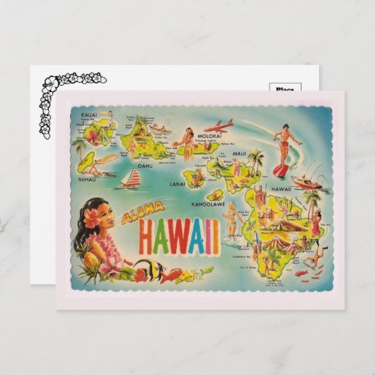 Briefkaart Hawaï (Voorkant / Achterkant)