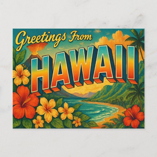 Briefkaart Hawaii (Voorkant)