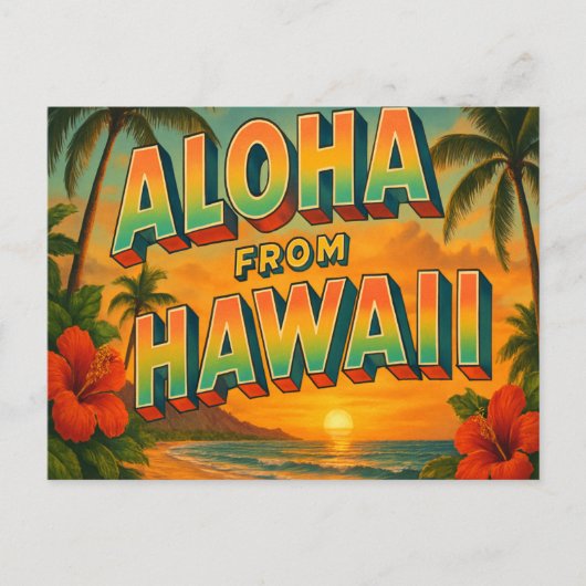 Briefkaart Hawaii (Voorkant)