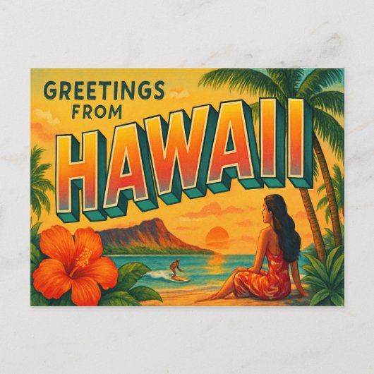 Briefkaart Hawaii (Voorkant)