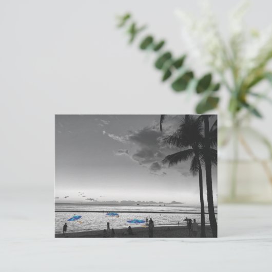 Briefkaart Hawaii Beach en Palm Trees (Staand voorkant)