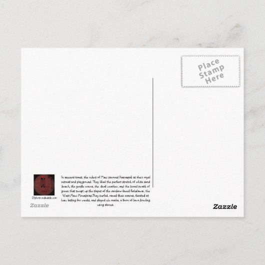 Briefkaart Hawaii Palms (Achterkant)