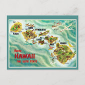 Briefkaart Hawaii State Map (Voorkant)