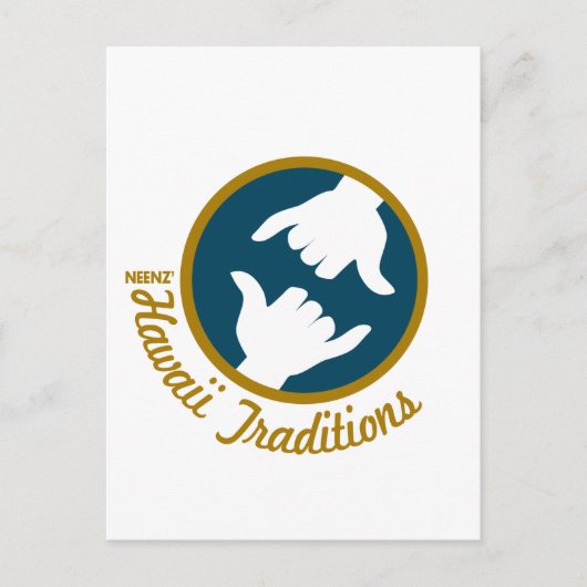 Briefkaart Hawaii Traditions Logo (Voorkant)