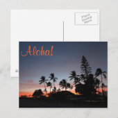 Briefkaart - Hawaiiaanse zonsondergang (Voorkant / Achterkant)