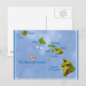 Briefkaart Hawaiian Island Map (Voorkant / Achterkant)