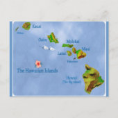 Briefkaart Hawaiian Island Map (Voorkant)