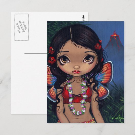 briefkaart "Hawaiian Volcano Fairy" (Voorkant / Achterkant)