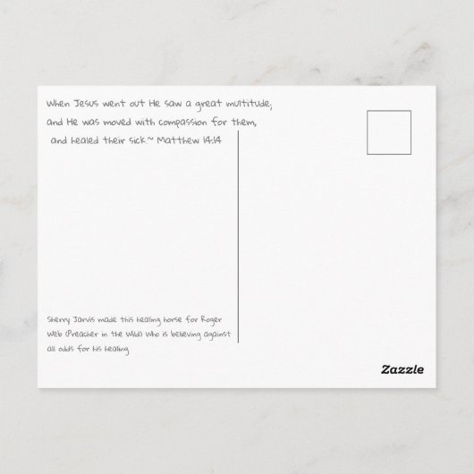 Briefkaart Healing Horse van Sherry Jarvis (Achterkant)