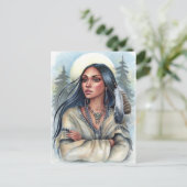 Briefkaart heilige feathers (Staand voorkant)