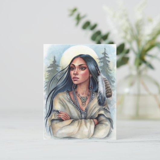 Briefkaart heilige feathers (Staand voorkant)