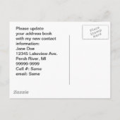 Briefkaart  heks op bezem verplaatst nieuw adres (Achterkant)