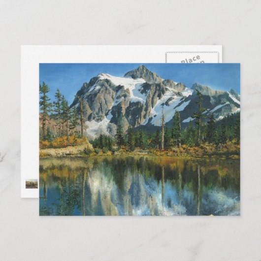Briefkaart - Herfst Reflections, Cascade Mountains (Voorkant / Achterkant)