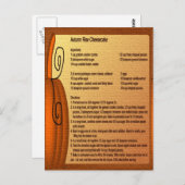 Briefkaart herfst Rise Cheesecake Recipe (Voorkant / Achterkant)