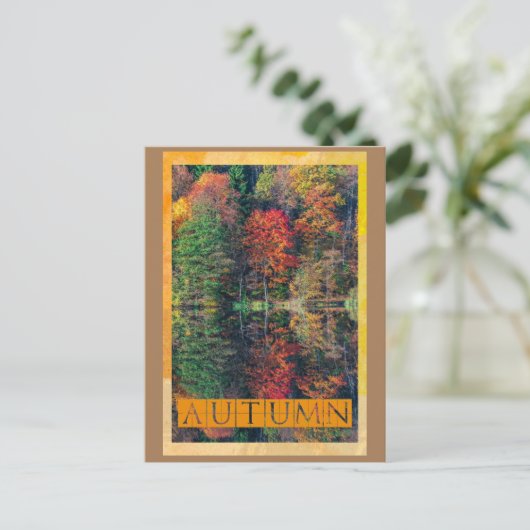 Briefkaart herfstreflectie (Staand voorkant)