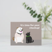 Briefkaart Herinnering voor controle door dierenar (Staand voorkant)