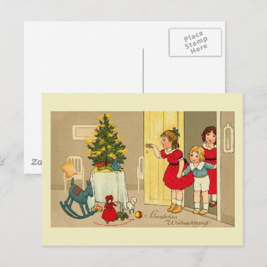 briefkaart "Herzlichen Weihnachtsgruss" (Voorkant / Achterkant)