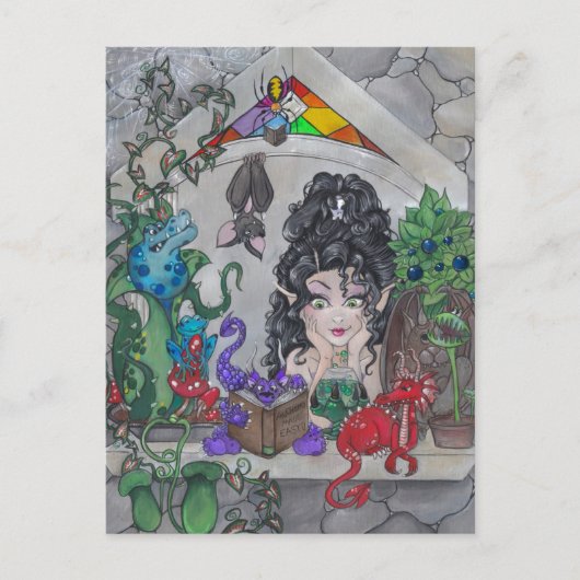 briefkaart "Het gotische venster" (Voorkant)