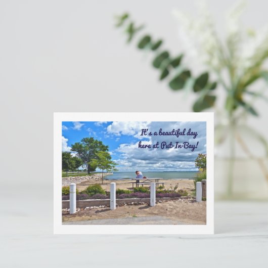 briefkaart, "HET IS EEN MOOIE DAG IN PUT-IN-BAY" Briefkaart (Staand voorkant)