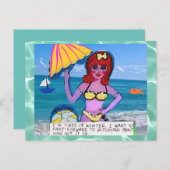 Briefkaart - het strand maakt alles vast wat brief (Voorkant / Achterkant)