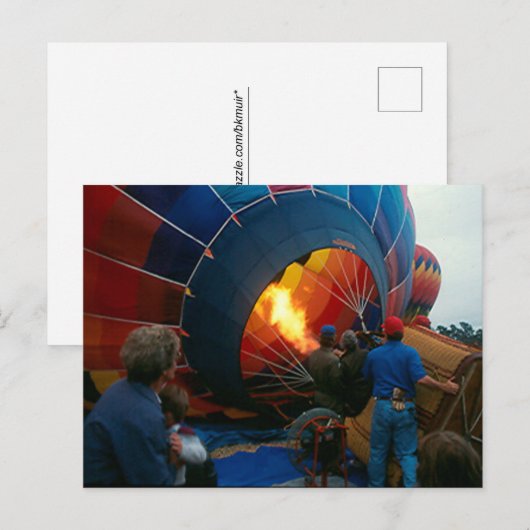 Briefkaart - Het vullen van een Heet Lucht Ballon (Voorkant / Achterkant)