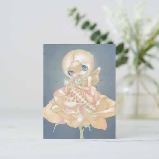 briefkaart "Het zieke Roos" (Staand voorkant)