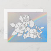 Briefkaart - Hibiscus Flowers to Color (Voorkant / Achterkant)